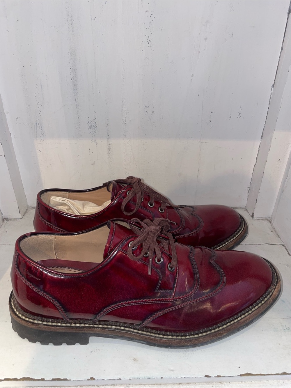 Salvatore Ferragamo Oxford-Style Dress Shoes in Burgundy